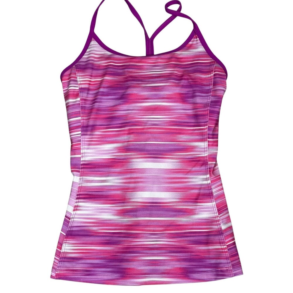Old Navy Active Pink Longline Sports Tank Top Shelf Bra Yoga Pickleball Workouts